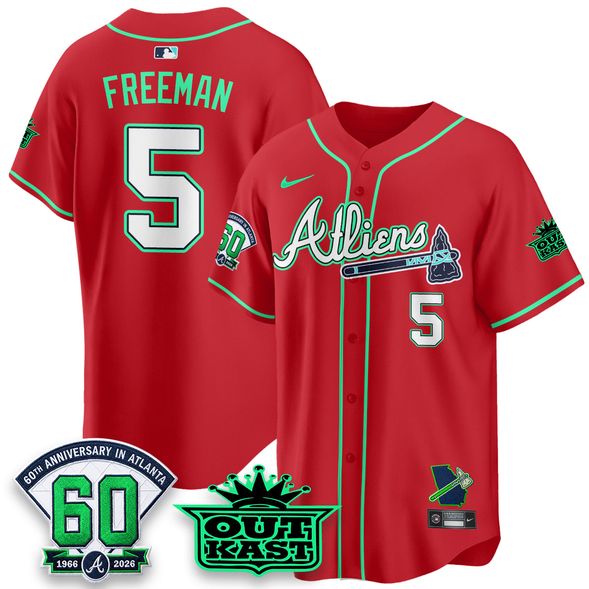 Atlanta Braves x Atliens Cool Base Galaxy Version Jersey - Stitched