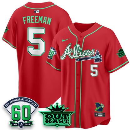 Atlanta Braves x Atliens Cool Base Galaxy Version Jersey - Stitched