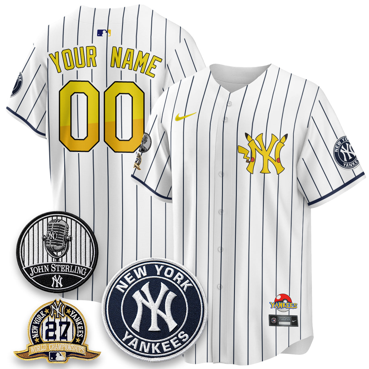 New York Yankees x PKM Cartoon Limited Custom Jersey -  Stitched