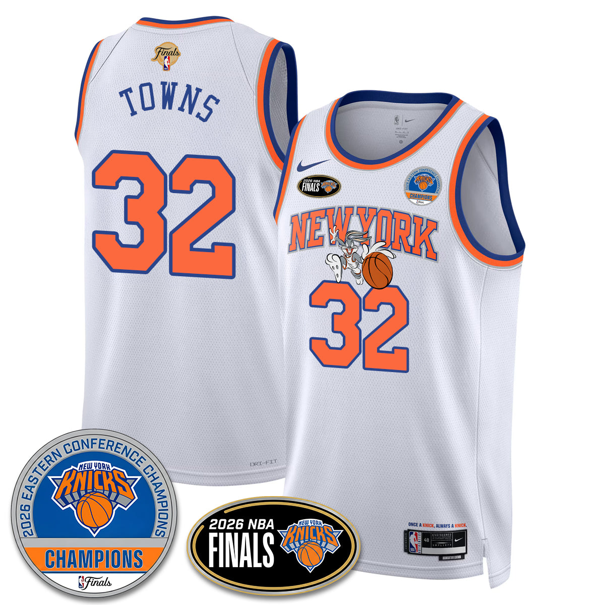 New York Knicks 2026 NBA Eastern Conference Champions x Bunny Vapor Jersey - Stitched