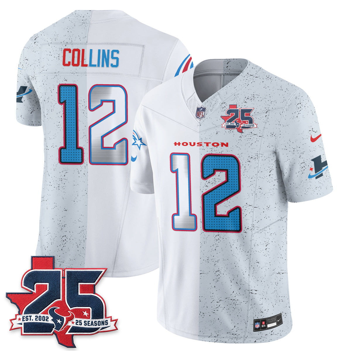 Houston Texans Fan Gear Split Vapor Jersey - Stitched