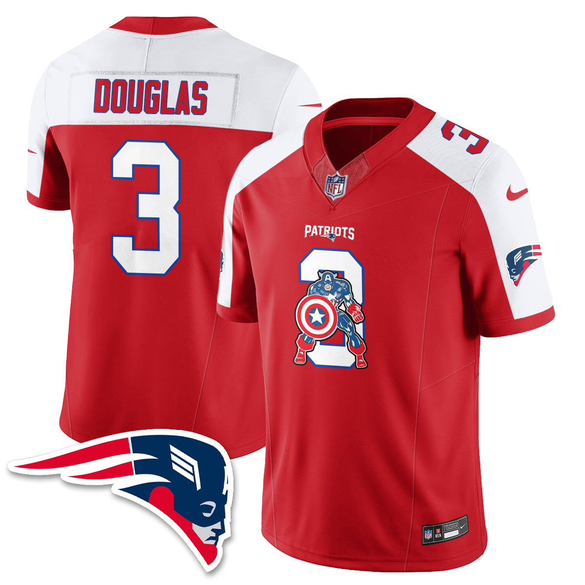 New England Patriots x Vibranium Shield Edition Vapor Jersey - Stitched