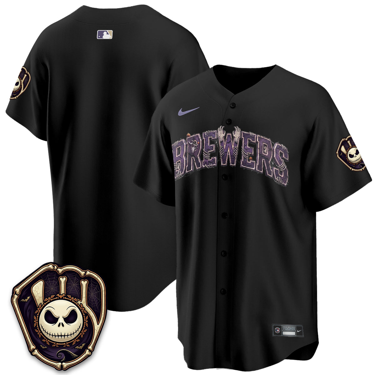 Milwaukee Brewers Nightmare Edition Vapor Jersey - Printed