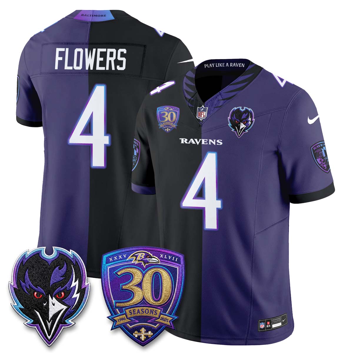 Baltimore Ravens The Next Flight Split Vapor Jersey - Stitched