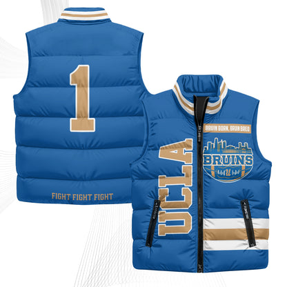 UCLA Bruins Fight Fight Fight Puffer Vest - Printed