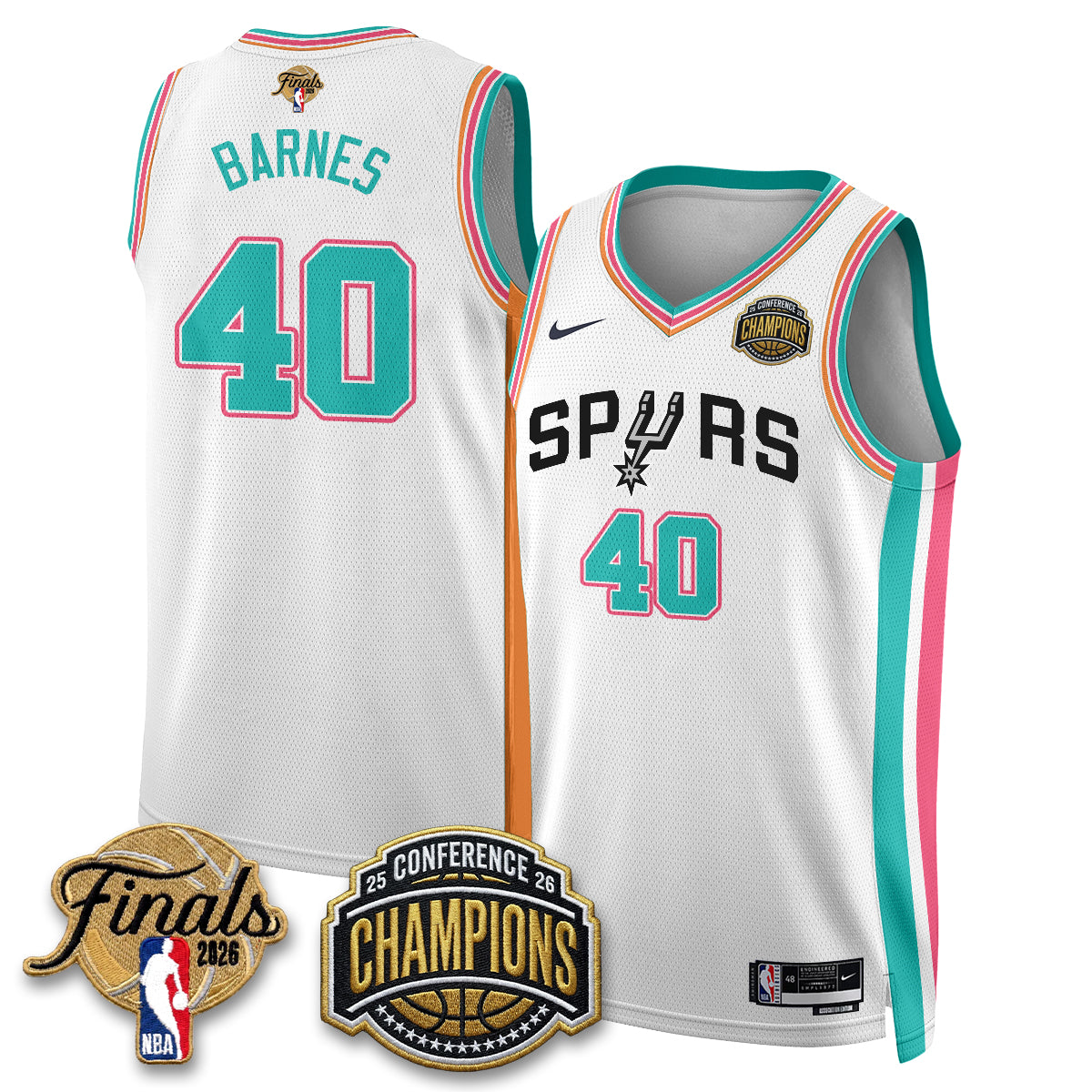 San Antonio Spurs 2026 NBA Western Conference Champions Vapor City Edition Jersey - Stitched
