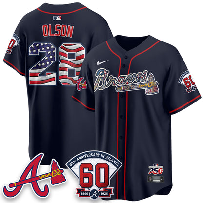 Atlanta Braves 2026 Independence Day USA Vapor Limited Jersey - Stitched