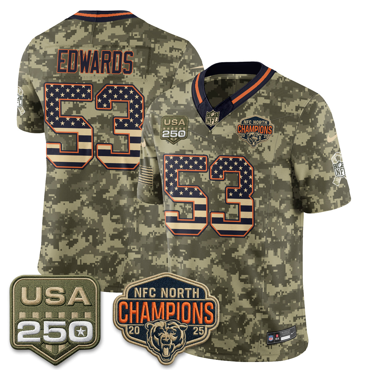 Chicago Bears 2026 Salute to Service Edition Vapor Jersey - Stitched (2)