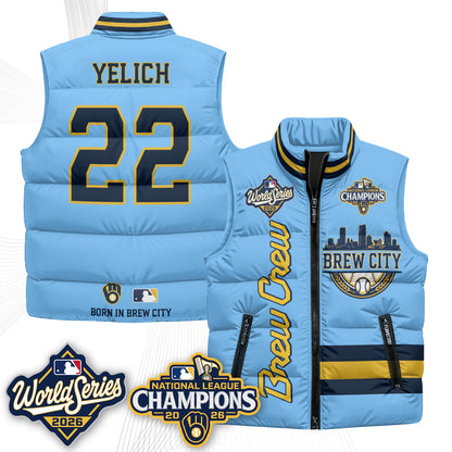 Milwaukee Brewers 2026 NL Champions Puffer Vest - Printed