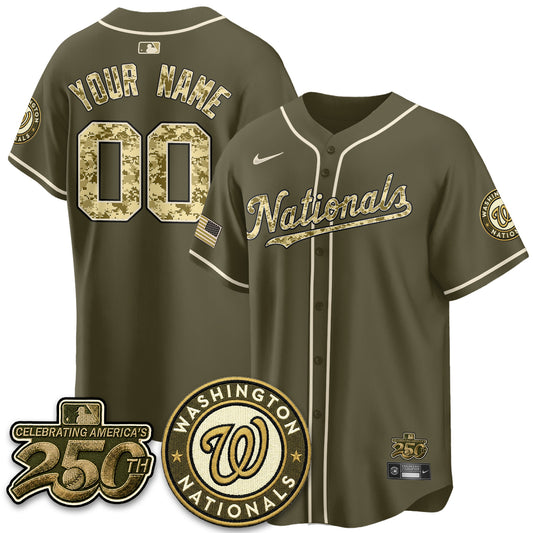 Washington Nationals Salute to Service 2026 Vapor Limited Custom Jersey - Stitched