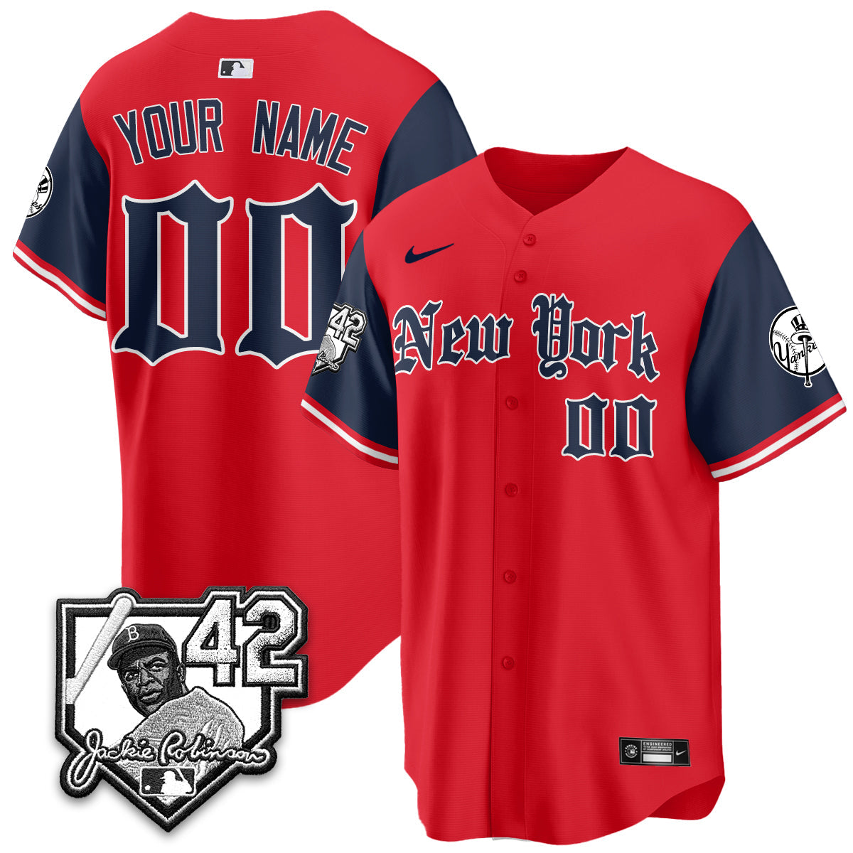 NYY 2026 Jackie Robinson Day Gothic Vapor Custom Limited Jersey - Stitched
