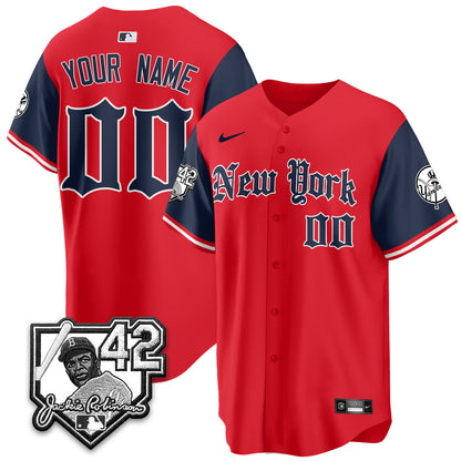 NYY 2026 Jackie Robinson Day Gothic Vapor Custom Limited Jersey - Stitched