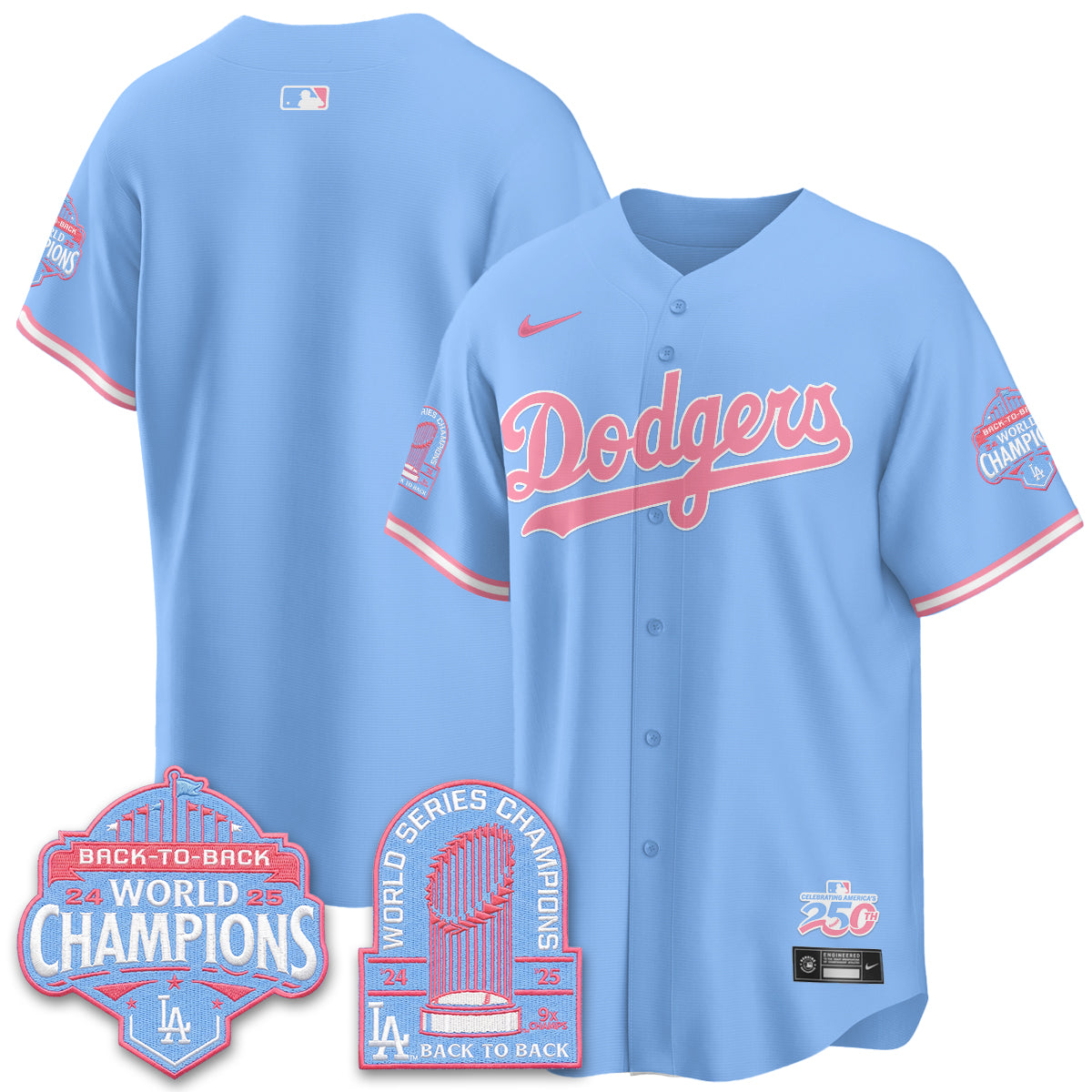 Los Angeles Dodgers x Bubblegum Vapor Jersey - Stitched