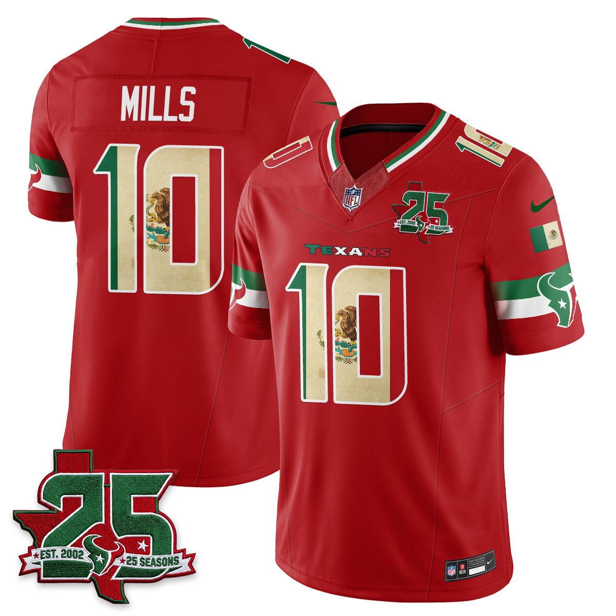 Houston Texans 25 Seasons Mexico Style Vapor Jersey - Stitched