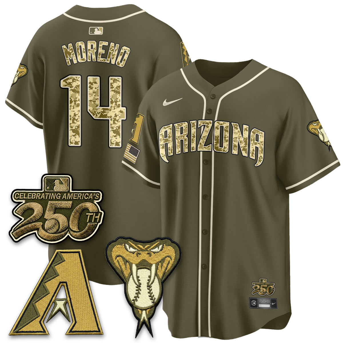 Arizona Diamondbacks Salute to Service 2026 Vapor Premier Limited Jersey - All Stitched