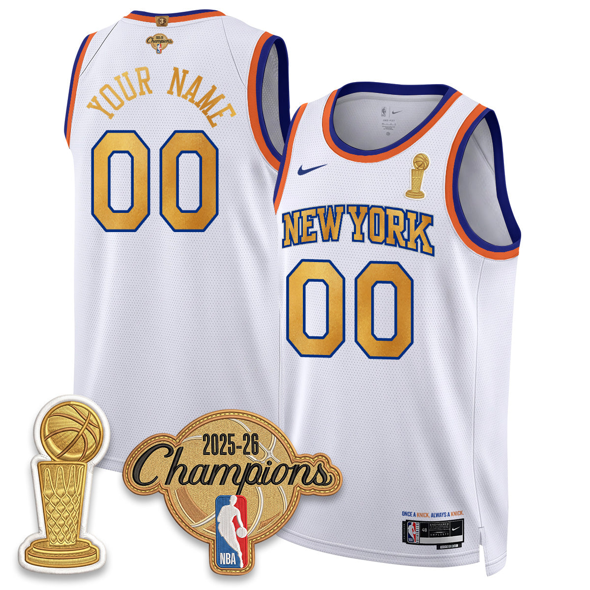 New York Knicks Champions Night Custom Vapor Jersey - Stitched