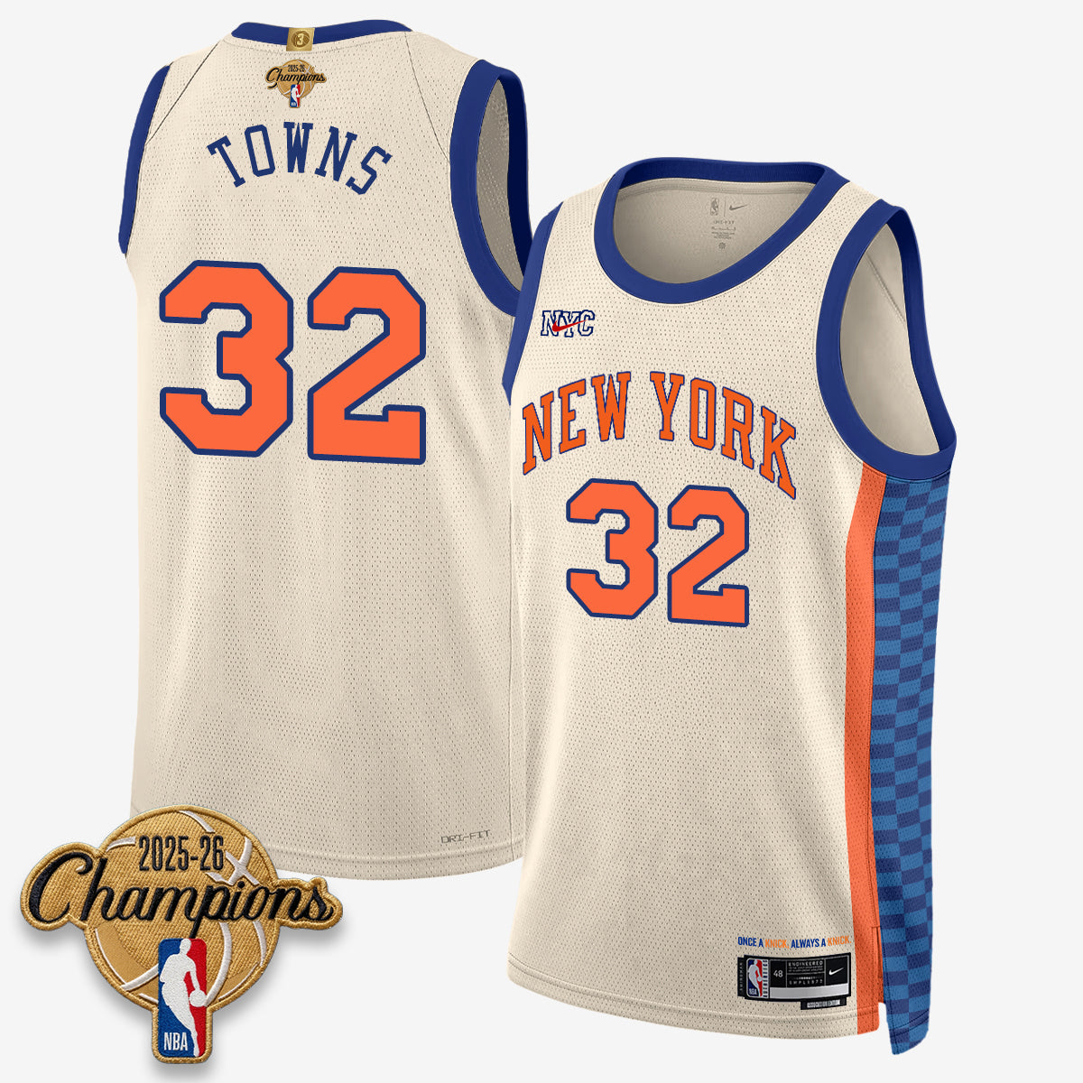 New York Knicks 2026 Basketball Champions Vapor Jersey V2- Stitched