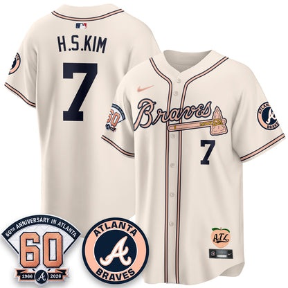 Atlanta Braves 60th Anniversary Peach Edition Vapor Premier Limited Jersey - All Stitched (1)
