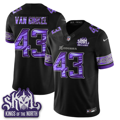 Minnesota Vikings Fangear Edition Warrior Skol Patch Vapor Jersey - Stitched