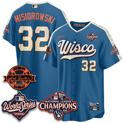MIL 2026 NL Champions - Bob Uecker Patch Vapor Jersey - Stitched-NQD.
