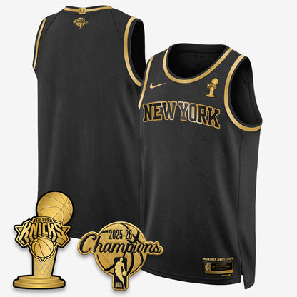 New York Knicks 2026 NBA Champions Gold Edition Vapor Jersey - Stitched