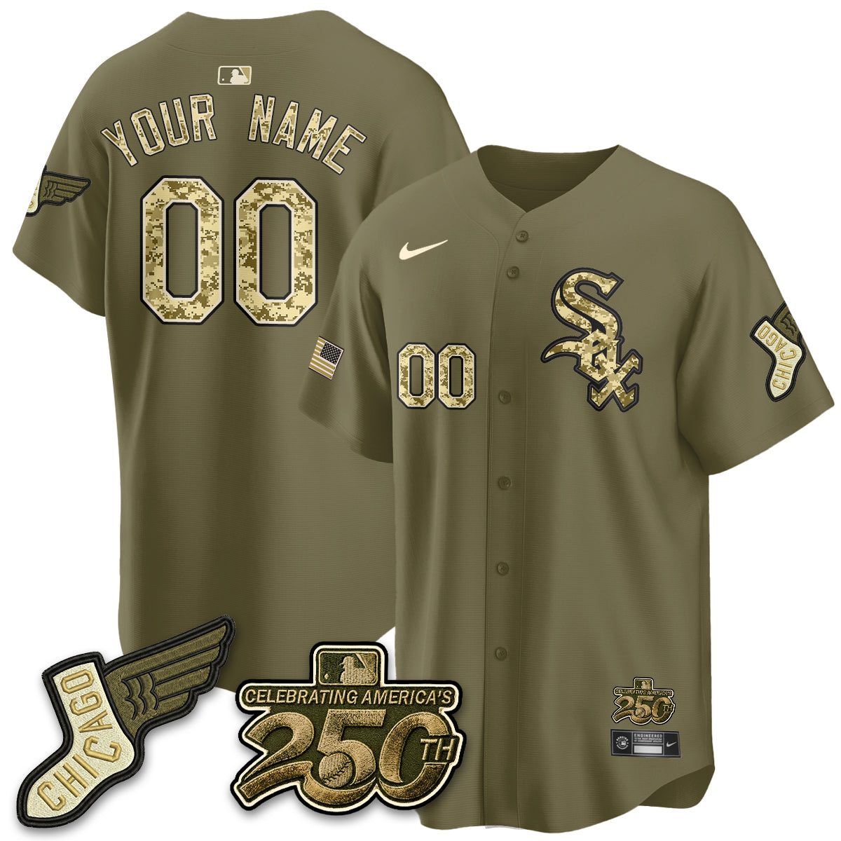 Chicago White Sox Armed Force Day 2026 Vapor Limited Custom Jersey - Stitched