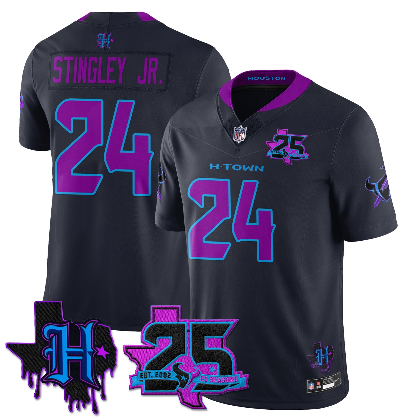 Houston Texans 25th Seasons in 2026 DJ Screw Vapor Limited Jersey - All Stitched