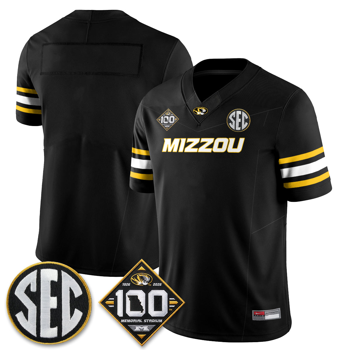 Missouri Tigers 100th Anniversary of Memorial Stadium Vapor Jersey - Stitched