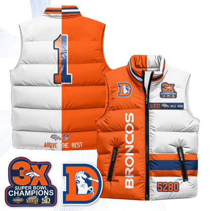 Denver Broncos "Mile High" Puffer Vest - Printed