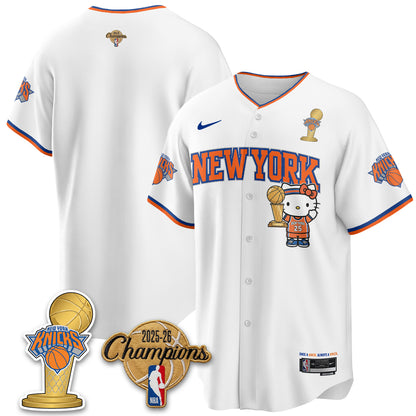 New York Knicks 2026 NBA Champions x Meow Kitty Vapor Jersey - Stitched