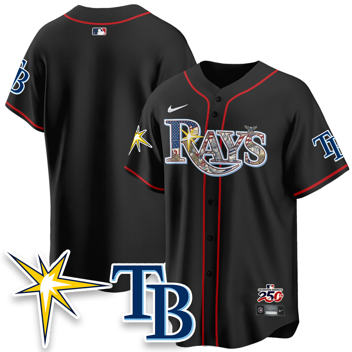 Tampa Bay Rays Independence Day USA 2026 Vapor Limited Jersey - Stitched