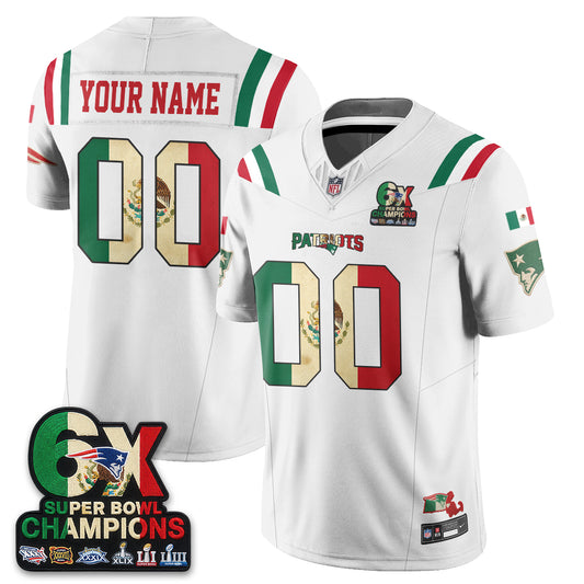 New England Patriots Mexico Edition Vapor Custom Jersey - Stitched
