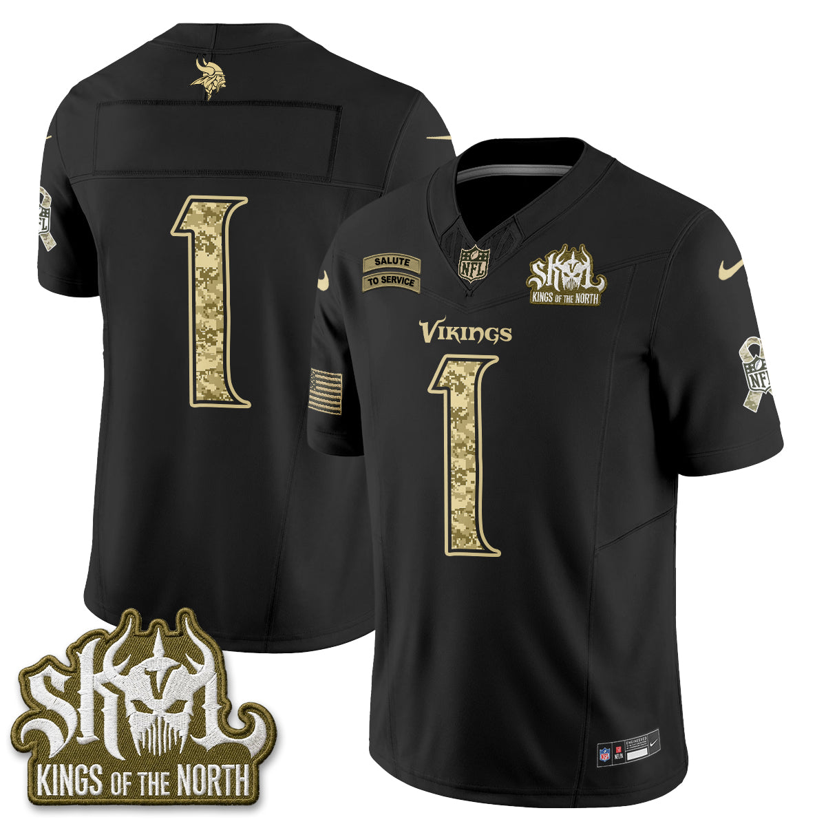 Minnesota Vikings 2026 Salute to Service V2 Vapor Jersey - Stitched-NQD