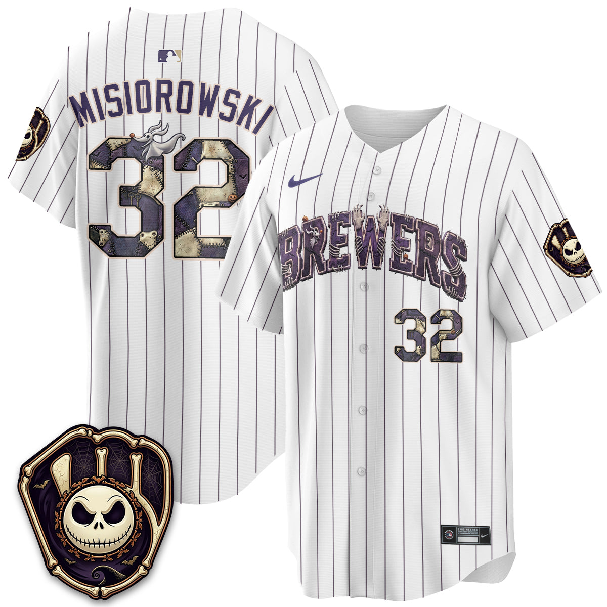 Milwaukee Brewers Nightmare Edition Vapor Jersey - Printed