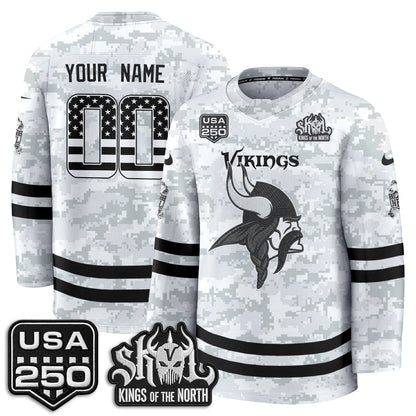 MIN 2026 Salute To Service Edition Custom Hockey Jersey - Printed