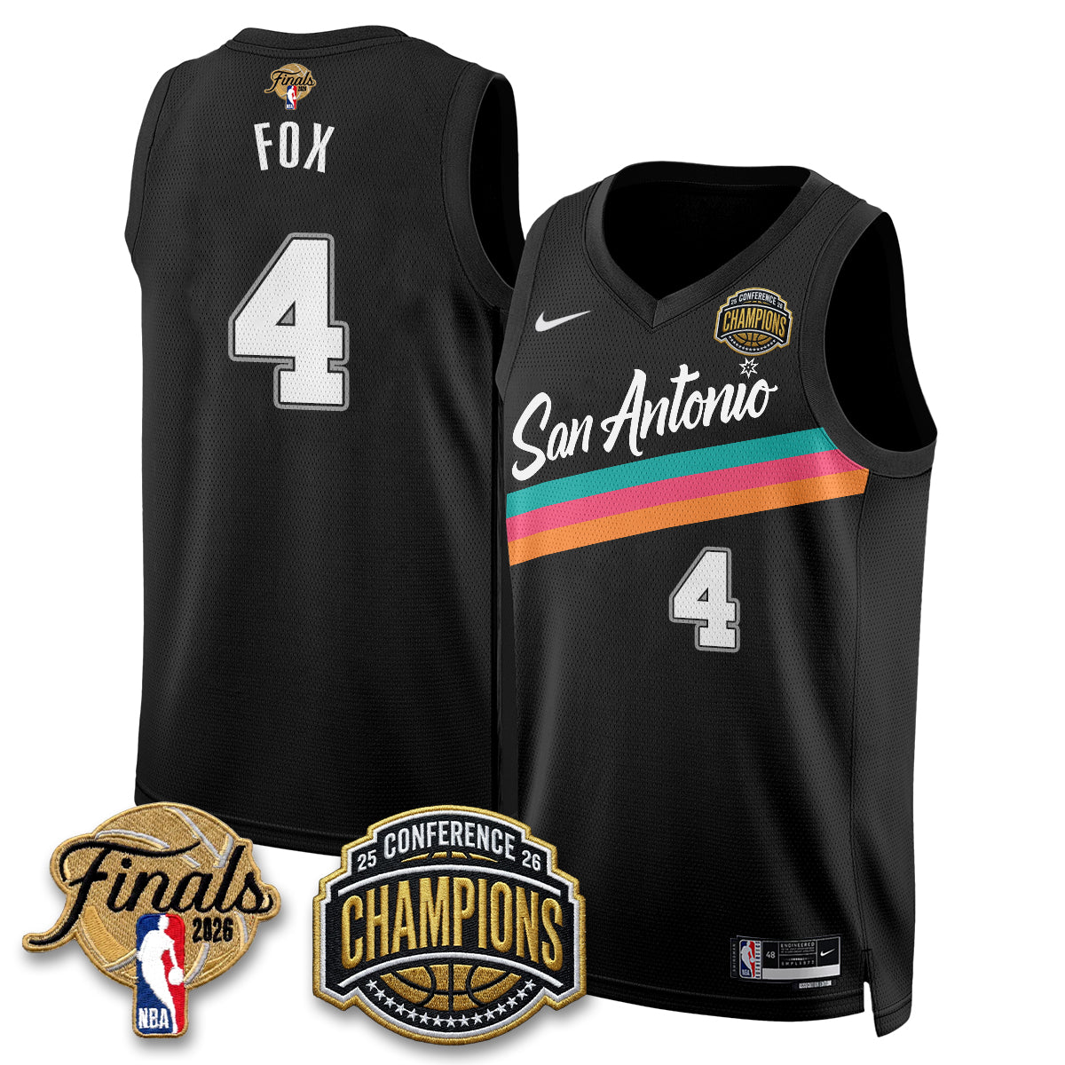 San Antonio Spurs 2026 NBA Western Conference Champions Vapor City Edition Jersey - Stitched
