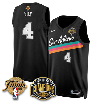 San Antonio Spurs 2026 NBA Western Conference Champions Vapor City Edition Jersey - Stitched