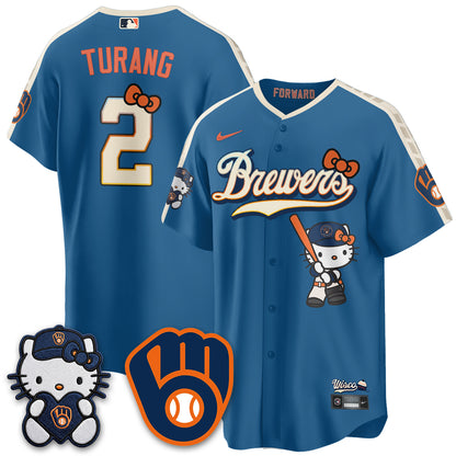 Milwaukee Brewers Meow KT Night Vapor Limited Jersey - Stitched