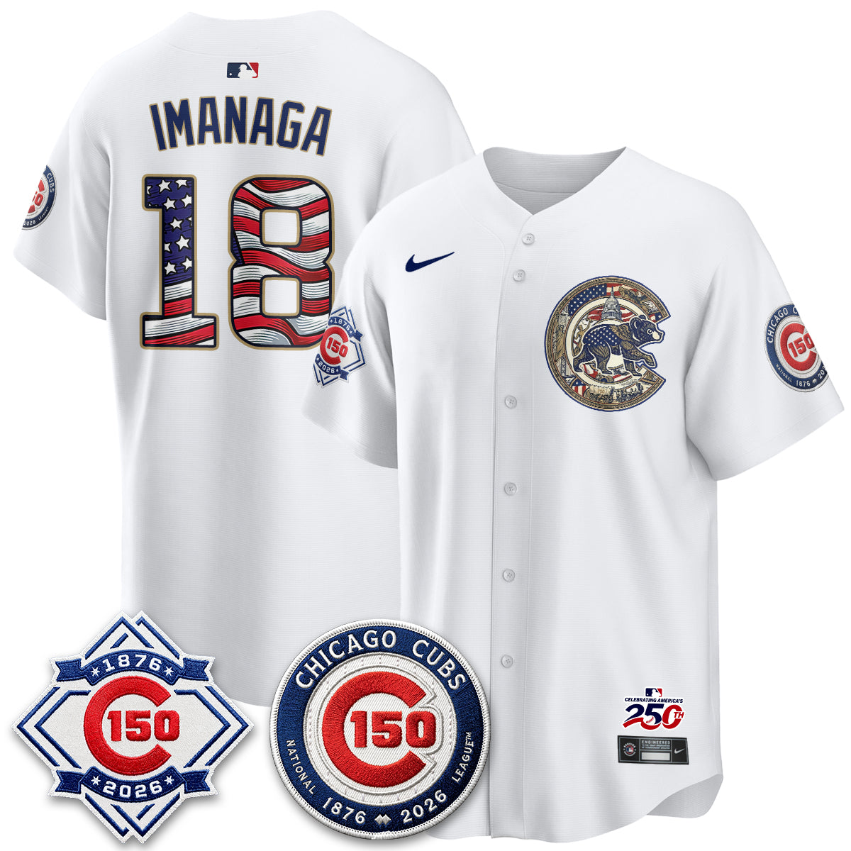 Chicago Cubs 2026 Independence Day USA Vapor Limited Jersey - Stitched