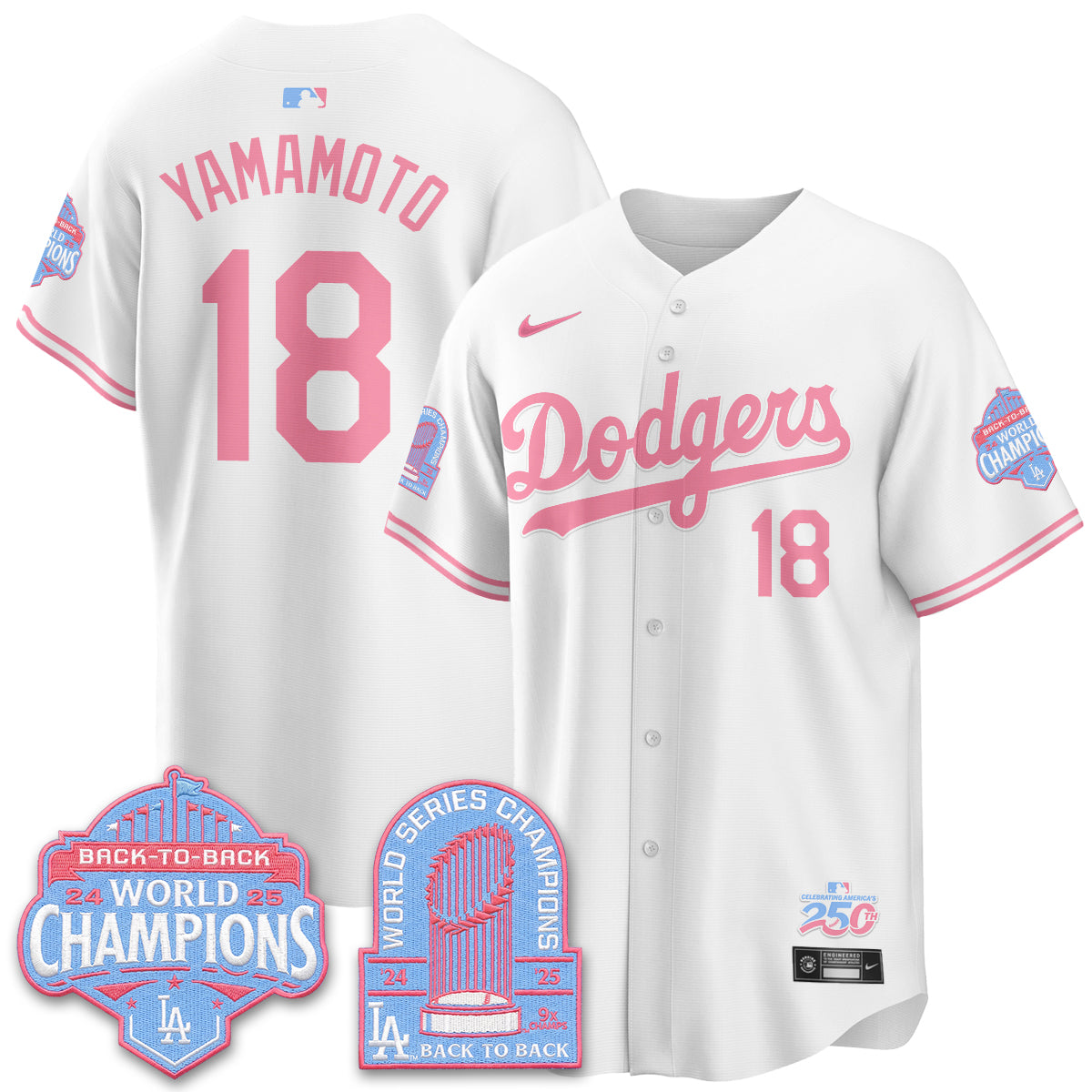 Los Angeles Dodgers x Bubblegum Vapor Jersey - Stitched