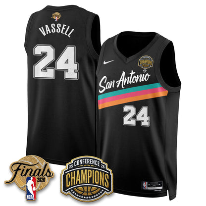 San Antonio Spurs 2026 NBA Western Conference Champions Vapor City Edition Jersey - Stitched