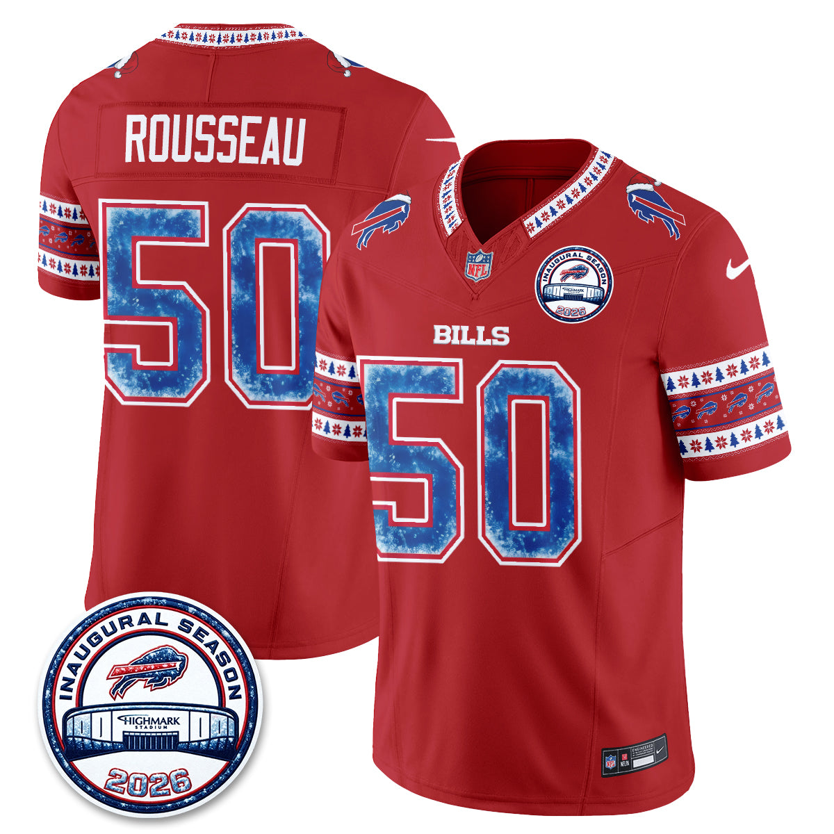 Buffalo Bills Xmas Edition Vapor Jersey - Stitched
