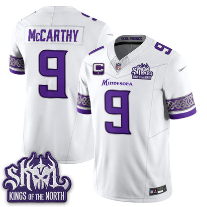 Minnesota Vikings Fangear Edition Warrior Skol Patch Vapor Jersey - Stitched