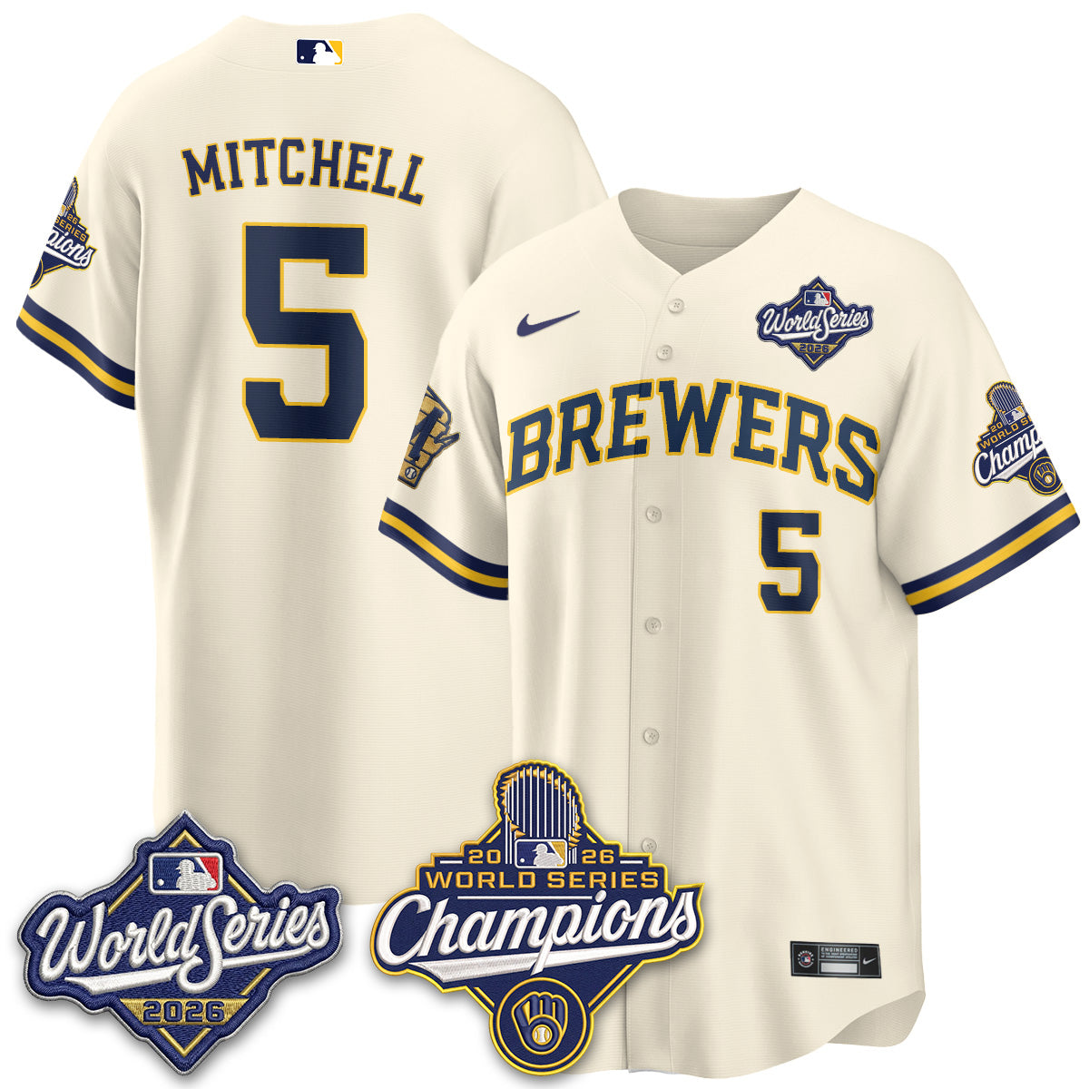 Milwaukee Brewers 2026 WS Champions Vapor Jersey - Stitched