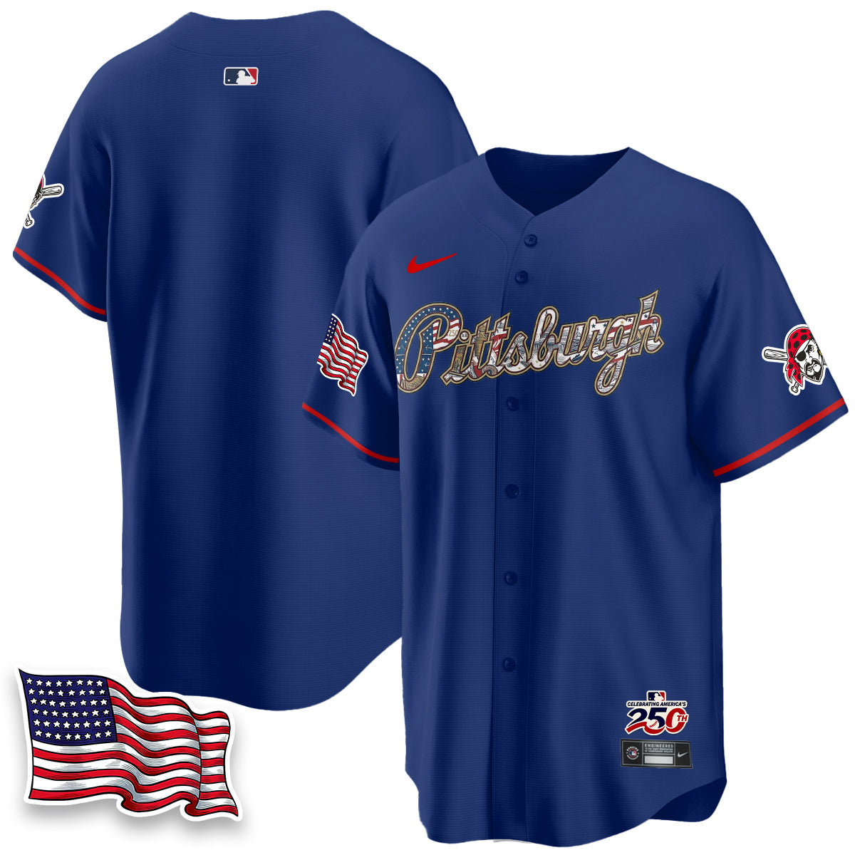 Pittsburgh Pirates 2026 Independence Day USA Vapor Limited Jersey - Stitched