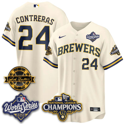 MIL 2026 NL Champions - Bob Uecker Patch Vapor Jersey - Stitched-NQD.