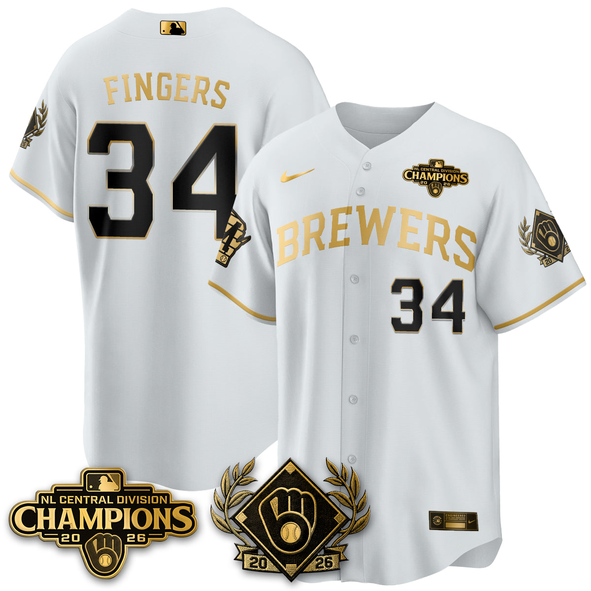 MIL 2026 NL Division Champs Vapor Blue Jersey - Stitched