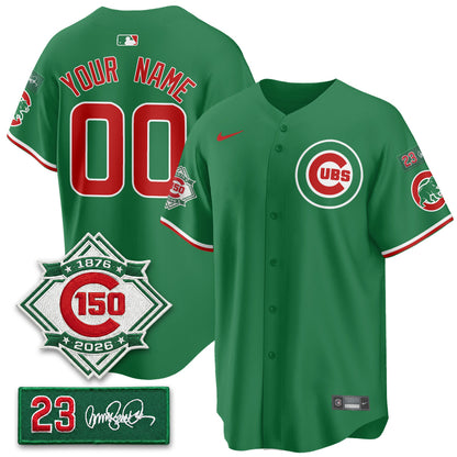 Custom CHC Limited Mexico Jersey - 150th Anniversary + Ryne Sandberg Tribute Patch Stitched