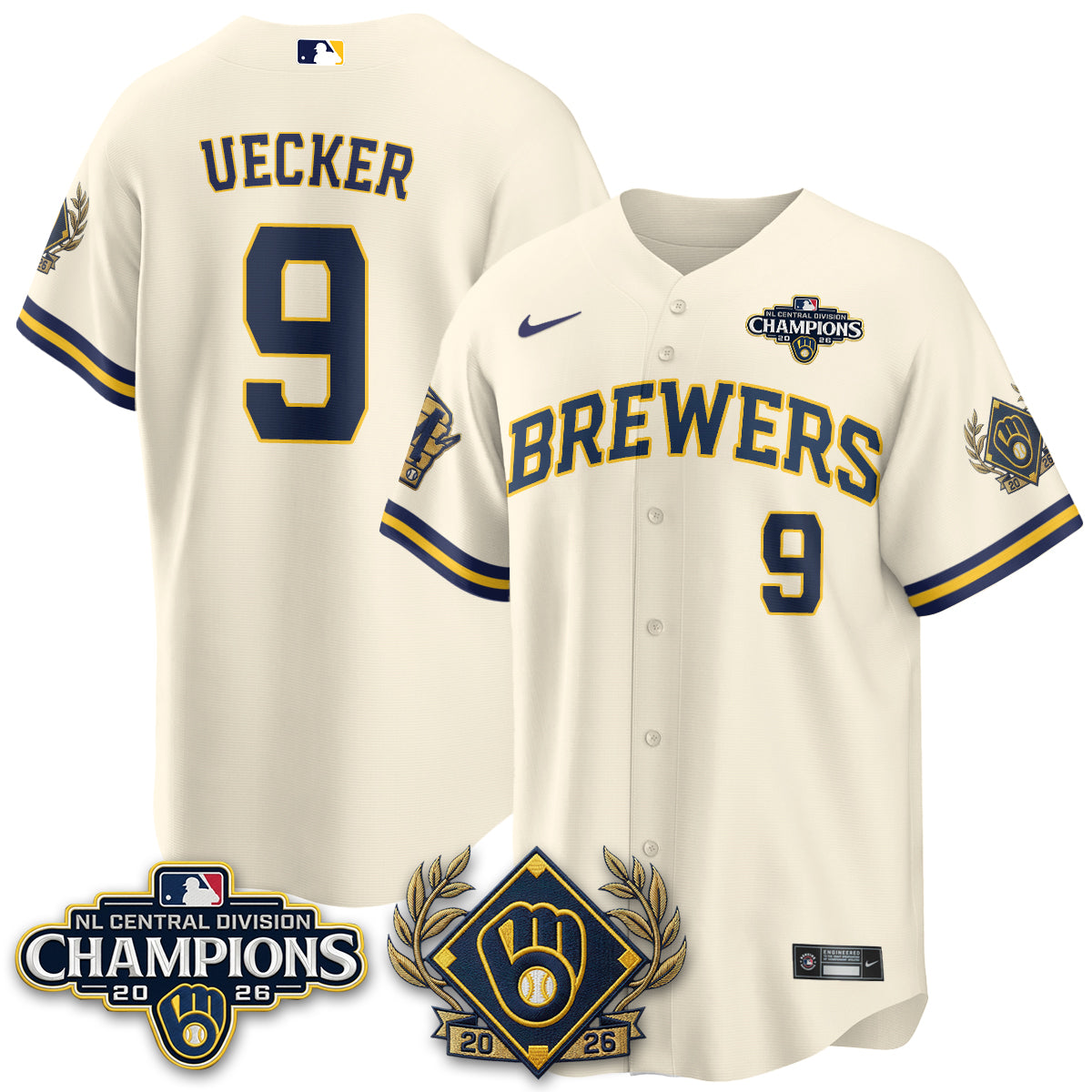 Milwaukee Brewers 2026 NL Division Champs Vapor Jersey - Stitched
