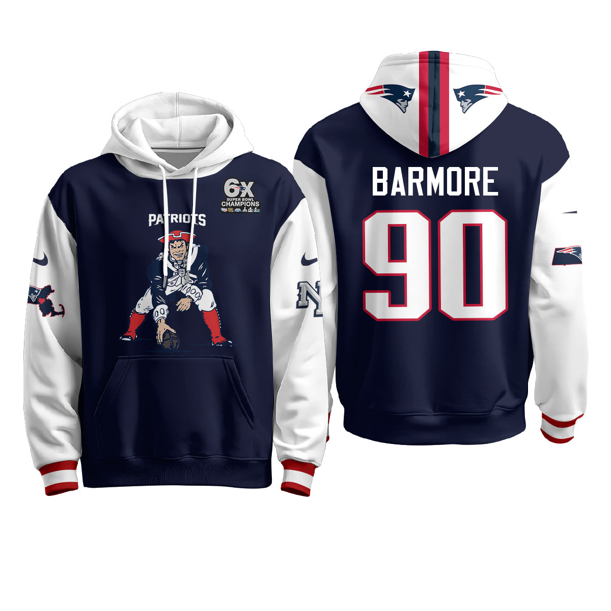 New England Patriots Minuteman Edition Hoodie - Stitched